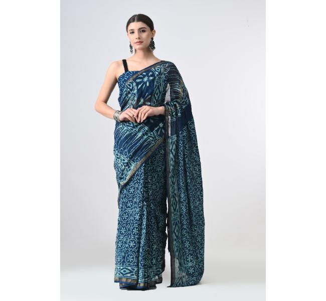 Hand Block Printed Cotton Saree